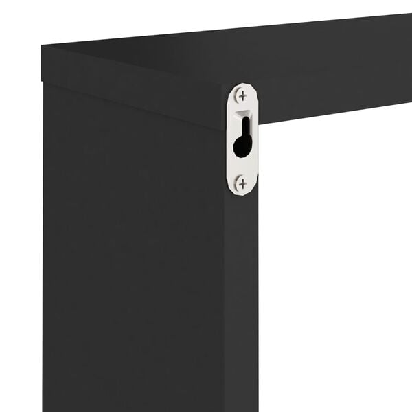 vidaXL Ράφια Κύβοι Τοίχου 2 τεμ. Μαύρα 30 x 15 x 30 εκ.