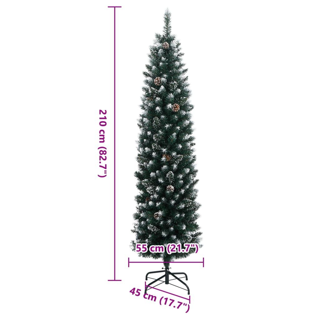 vidaXL Χριστουγεννιάτικο Δέντρο Slim Αρθρωτό με 300 LED 210 εκ.