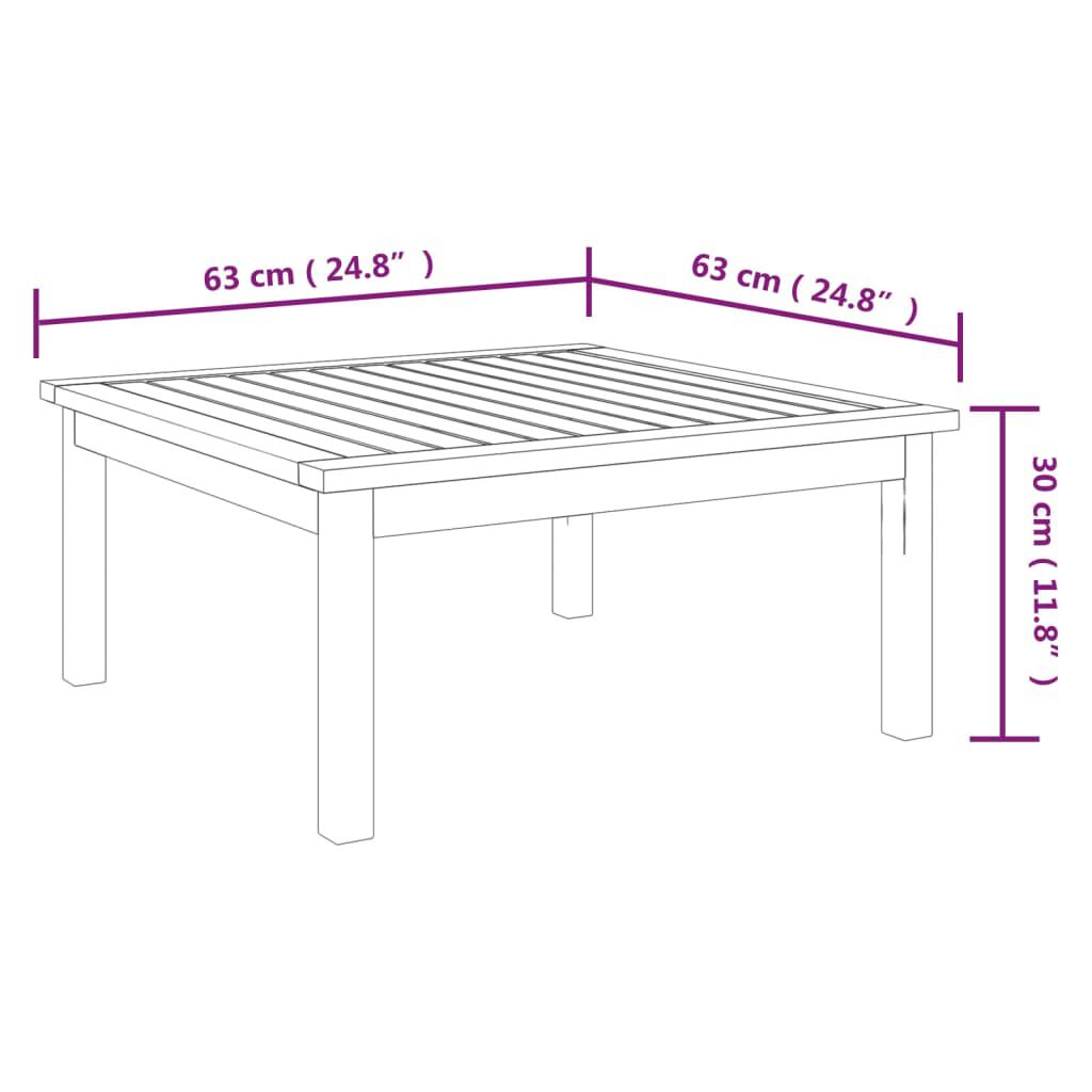 vidaXL Τραπεζάκι Σαλονιού Κήπου 63x63x30 εκ. από Μασίφ Ξύλο Ακακίας