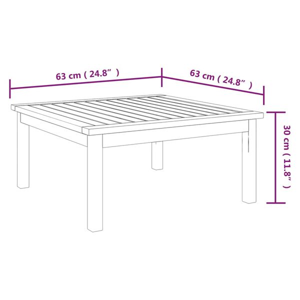 vidaXL Τραπεζάκι Σαλονιού Κήπου 63x63x30 εκ. από Μασίφ Ξύλο Ακακίας