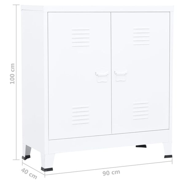 vidaXL Αρχειοθήκη Βιομηχανικού Στιλ Λευκή 90 x 40 x 100 εκ. Ατσάλινη