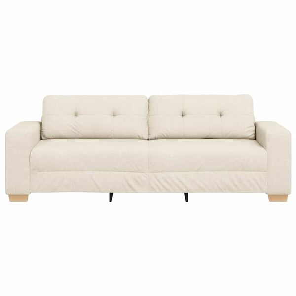 vidaXL Καναπές με μαξιλάρι με μαξιλάρι Μπεζ 220 x 78 x 84 εκ. Λινό