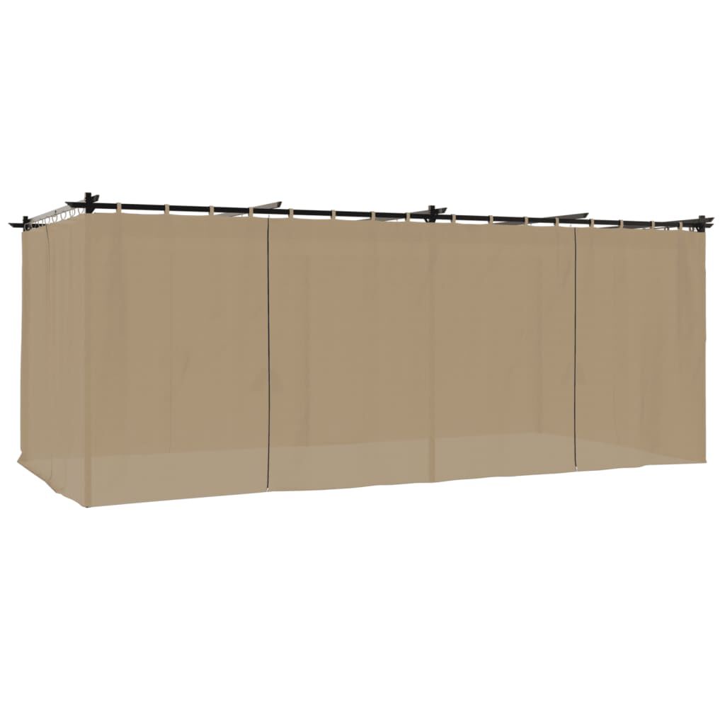 vidaXL Κιόσκι με Κουρτίνες Taupe 6x3 μ. Ατσάλινο