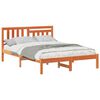 vidaXL Σκελετός Κρεβατιού Καφέ κεριού 135 x 190 cm Μασίφ ξύλο πεύκου
