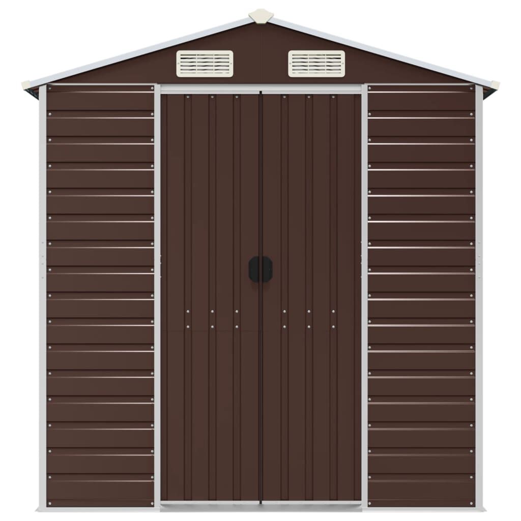 vidaXL Αποθήκη Κήπου Καφέ 191x300x198 εκ. Γαλβανισμένο Ατσάλι