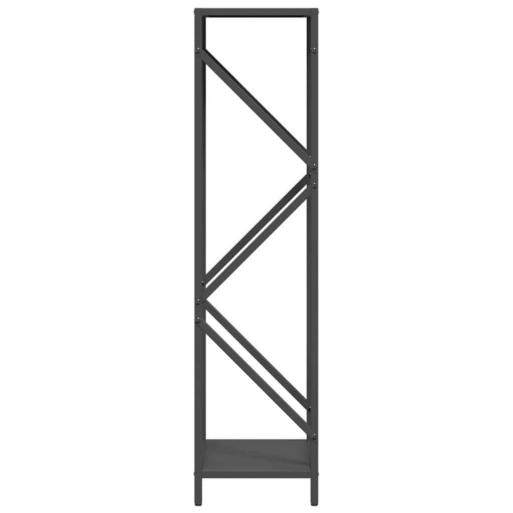 vidaXL Ράφι για καυσόξυλα Μαύρο 34x25x100 cm Ατσάλι ψυχρής έλασης