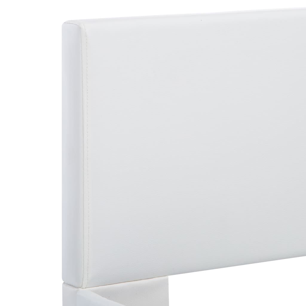 vidaXL Πλαίσιο Κρεβατιού με LED Λευκό 140x200 εκ. από Συνθετικό Δέρμα