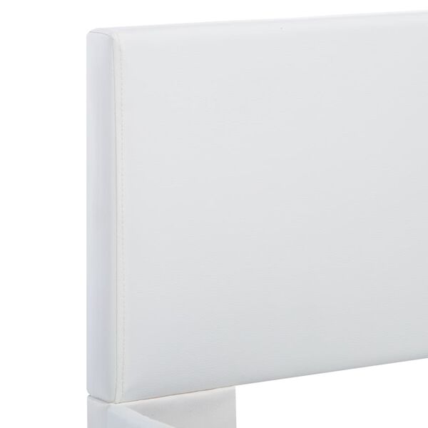 vidaXL Πλαίσιο Κρεβατιού με LED Λευκό 140x200 εκ. από Συνθετικό Δέρμα