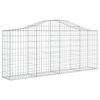 vidaXL Συρματοκιβώτια Τοξωτά 2 τεμ. 200x30x80/100 εκ. Γαλβαν. Ατσάλι