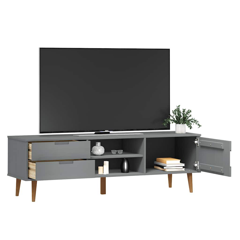vidaXL Έπιπλο Τηλεόρασης MOLDE Γκρι 158x40x49 εκ. Μασίφ Ξύλο Πεύκου