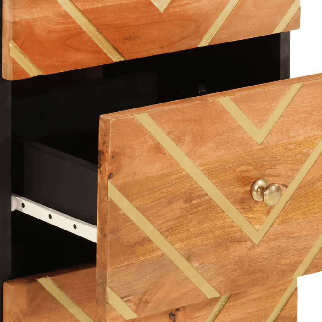 vidaXL Βοηθητικό Έπιπλο Καφέ/Μαύρο 40x33,5x75 εκ. Μασίφ Ξύλο Μάνγκο