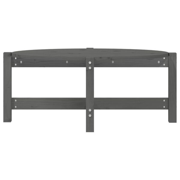 vidaXL Τραπεζάκι Σαλονιού Γκρι 87 x 48 x 35 εκ. από Μασίφ Ξύλο Πεύκου