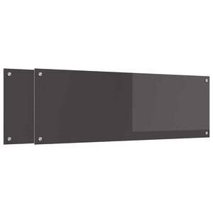 vidaXL Πίσω Πάνελ Κουζίνας 2 pcs Σκούρο Γκρι 120 x 40 cm