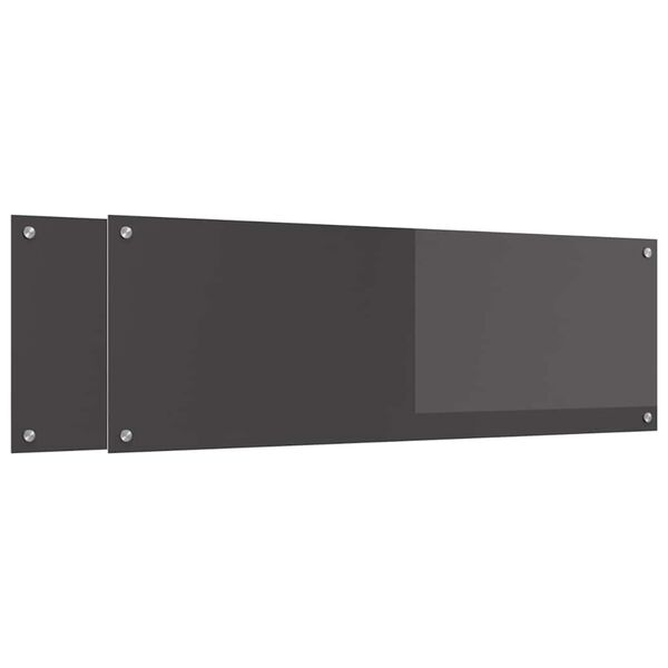 vidaXL Πίσω Πάνελ Κουζίνας 2 pcs Σκούρο Γκρι 120 x 40 cm