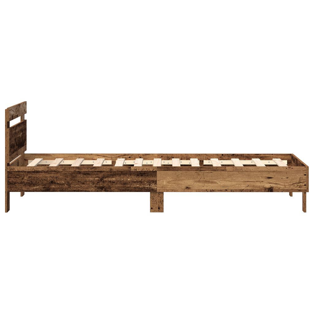 vidaXL Σκελετός Κρεβατιού Παλαιό ξύλο 75 x 190 cm Επεξεργασμένο ξύλο