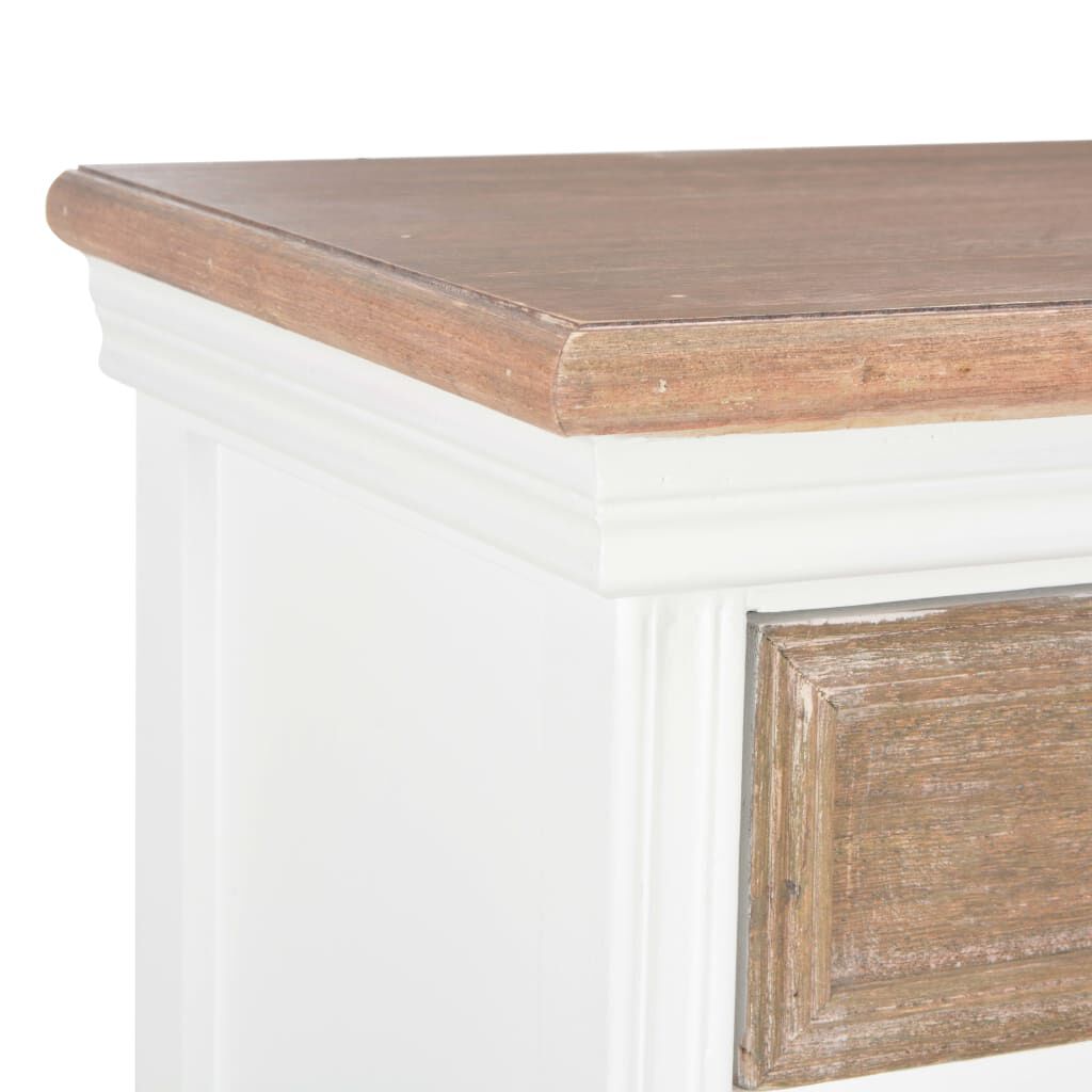 vidaXL Μπουφές Ψηλός Λευκός 60 x 30 x 80 εκ. από Μασίφ Ξύλο