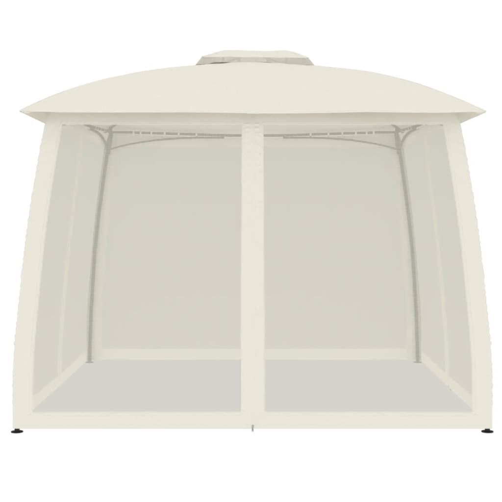 vidaXL Κιόσκι με Διπλούς Τοίχους/Δίχτυ Κρεμ 2,93x2,93 μ. από Ατσάλι