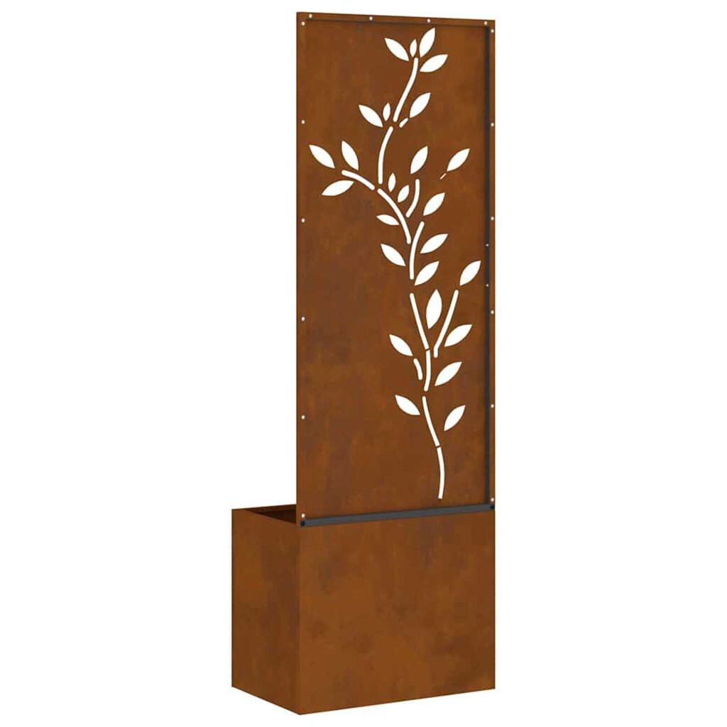 vidaXL Γλάστρα Κήπου με Διακοσμητική Πάνελ Σκ rusty 50 x 140 cm