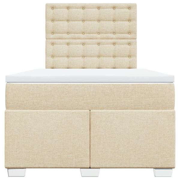 vidaXL &Kappa;&rho;&epsilon;&beta;ά&tau;&iota; Boxspring &mu;&epsilon; &Sigma;&tau;&rho;ώ&mu;&alpha; &Kappa;&rho;&epsilon;&mu; 120x200 &epsilon;&kappa;. &Upsilon;&phi;&alpha;&sigma;&mu;ά&tau;&iota;&nu;&omicron;