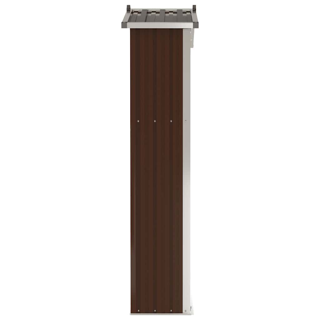 vidaXL Αποθήκη Κήπου Καφέ 116x45x175 εκ. από Γαλβανισμένο Ατσάλι