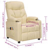 vidaXL Πολυθρόνα Μασάζ Ηλεκτρική Κρεμ Υφασμάτινη