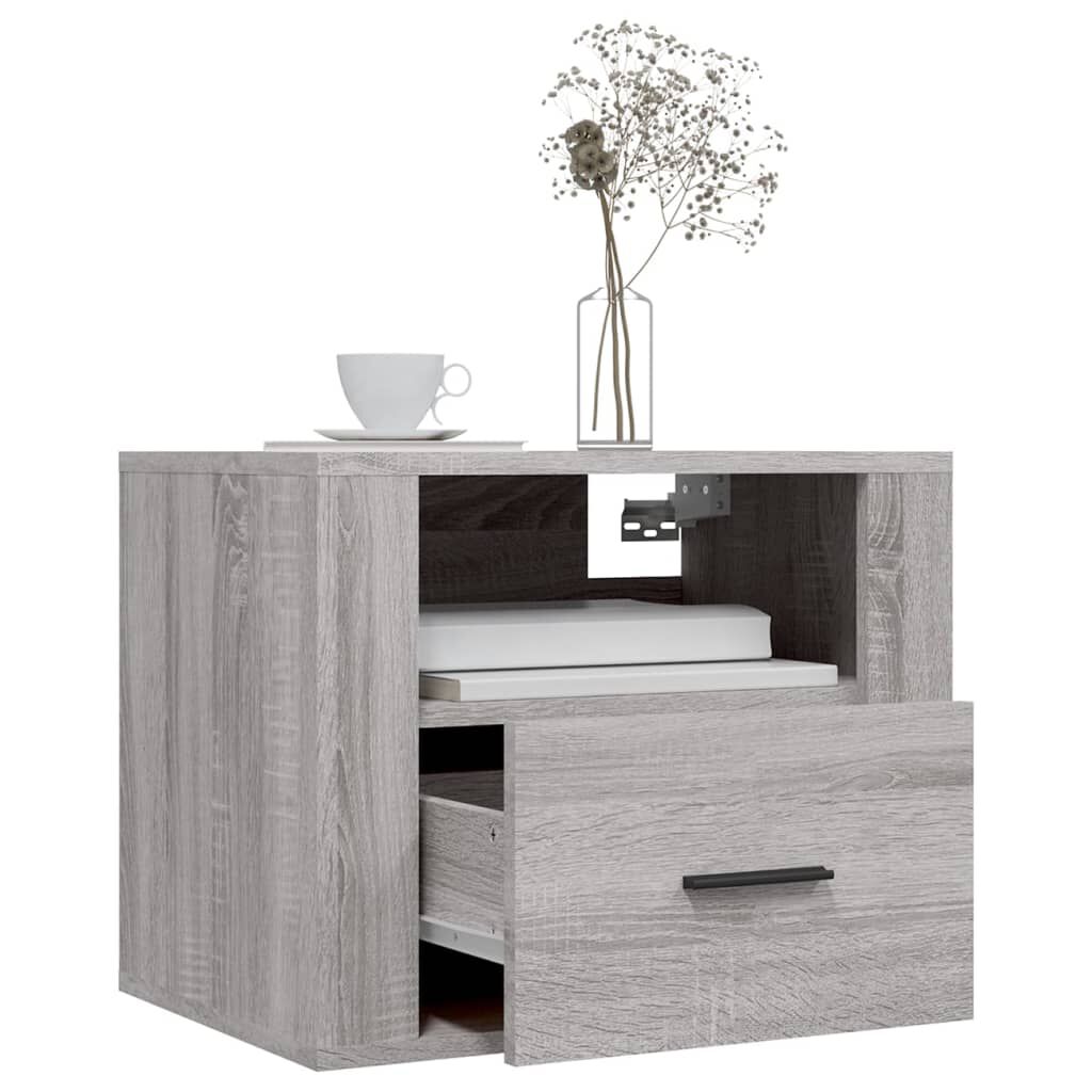 vidaXL Κομοδίνα Επιτοίχια 2 τεμ. Γκρι Sonoma 50x36x40 εκ.