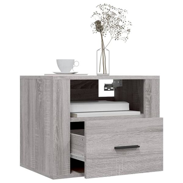 vidaXL Κομοδίνα Επιτοίχια 2 τεμ. Γκρι Sonoma 50x36x40 εκ.