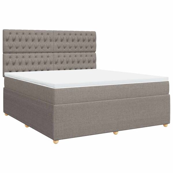 vidaXL &Kappa;&rho;&epsilon;&beta;ά&tau;&iota; Boxspring &mu;&epsilon; &Sigma;&tau;&rho;ώ&mu;&alpha; Taupe 180x200 &epsilon;&kappa;. &Upsilon;&phi;&alpha;&sigma;&mu;ά&tau;&iota;&nu;&omicron;