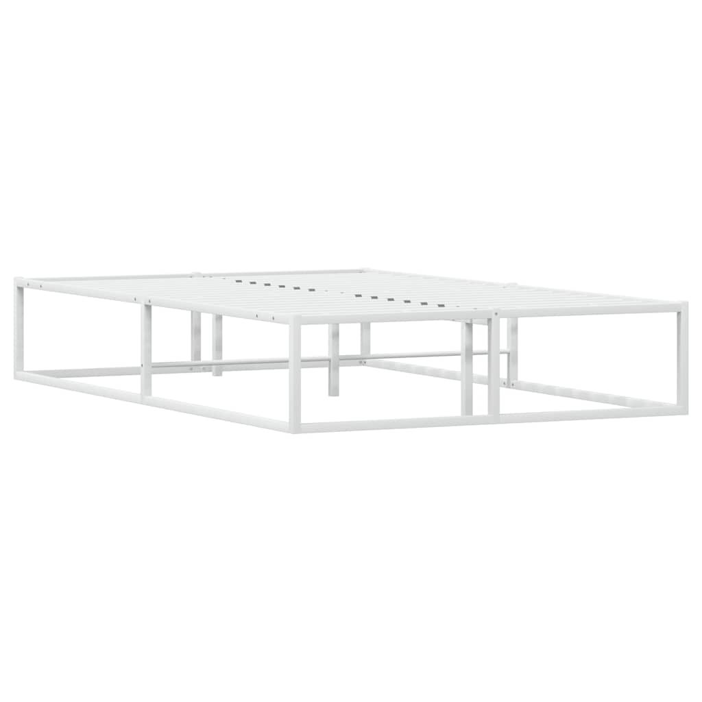 vidaXL Πλαίσιο κρεβατιού χωρίς στρώμα Λευκό 120x200 cm Μεταλλικό