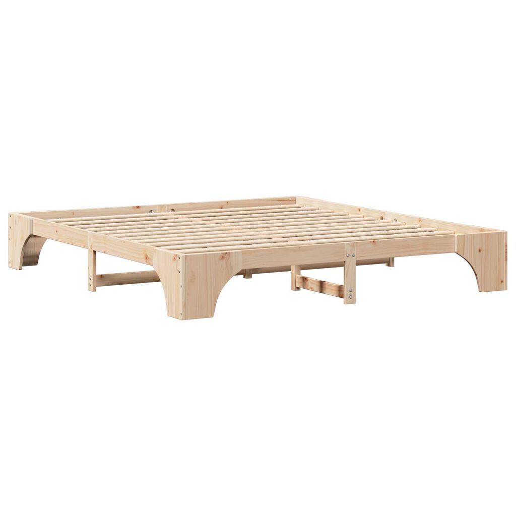 vidaXL Κρεβάτι Φυσικό Μασίφ Ξύλο Πεύκο 180 x 200 cm Απλό