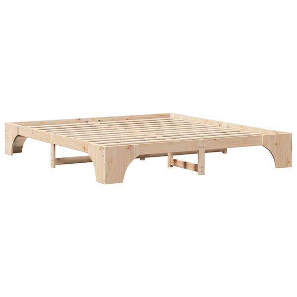 vidaXL Κρεβάτι Φυσικό Μασίφ Ξύλο Πεύκο 180 x 200 cm Απλό