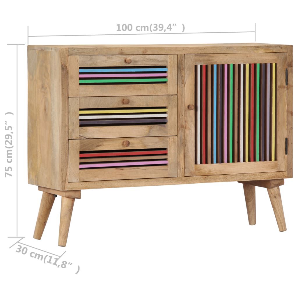 vidaXL Μπουφές 100 x 30 x 75 εκ. από Μασίφ Ξύλο Μάνγκο