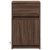 vidaXL Κομοδίνο με Φώτα LED Καφέ Δρυς Επεξεργασμένο Ξύλο