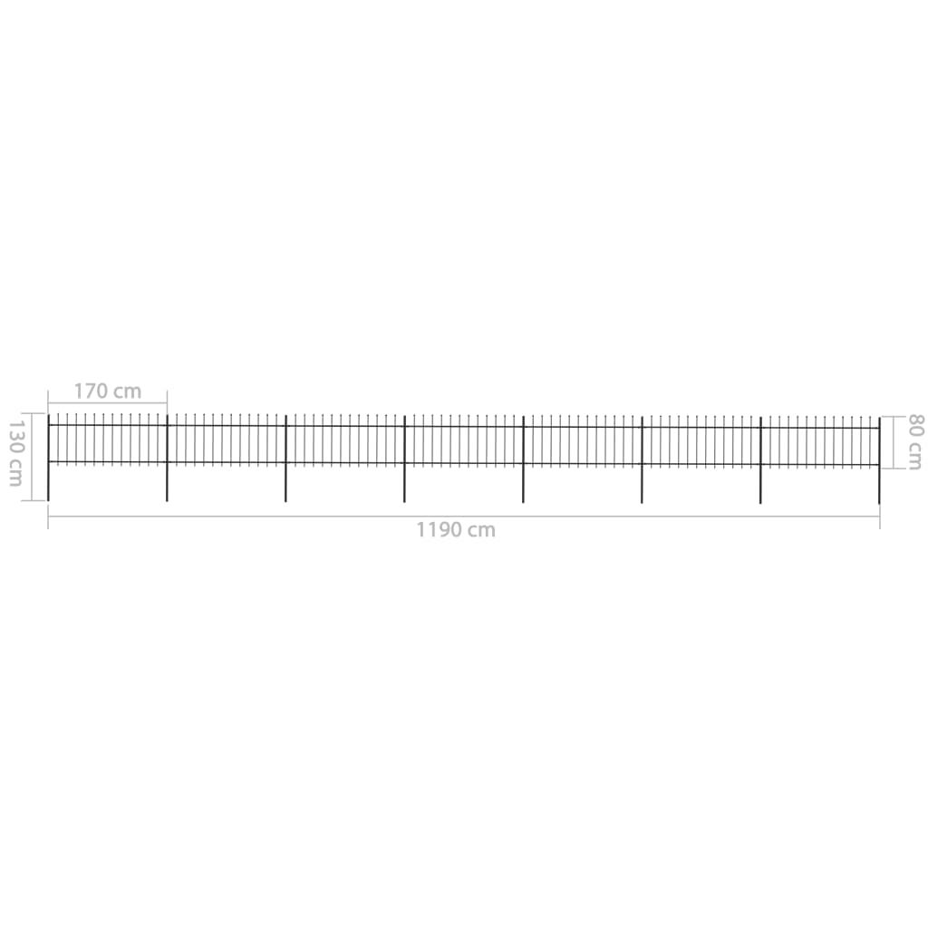 vidaXL Κάγκελα Περίφραξης με Λόγχες Μαύρα 11,9 x 0,8 μ. από Χάλυβα