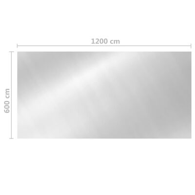 vidaXL Κάλυμμα Πισίνας Ορθογώνιο Ασημί 1200x600 εκ. από Πολυαιθυλένιο