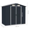vidaXL Αποθήκη Κήπου Ανθρακί 205 x 129 x 183 εκ. Γαλβανισμένο Ατσάλι