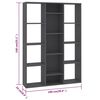 vidaXL Διαχωριστικό/Βιβλιοθήκη Γκρι 100x24x140 εκ. από Μοριοσανίδα