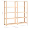 vidaXL Ραφιέρα 5 Επιπέδων 500 κ. 170 x 38 x 170 εκ. Μασίφ Ξύλο Πεύκου
