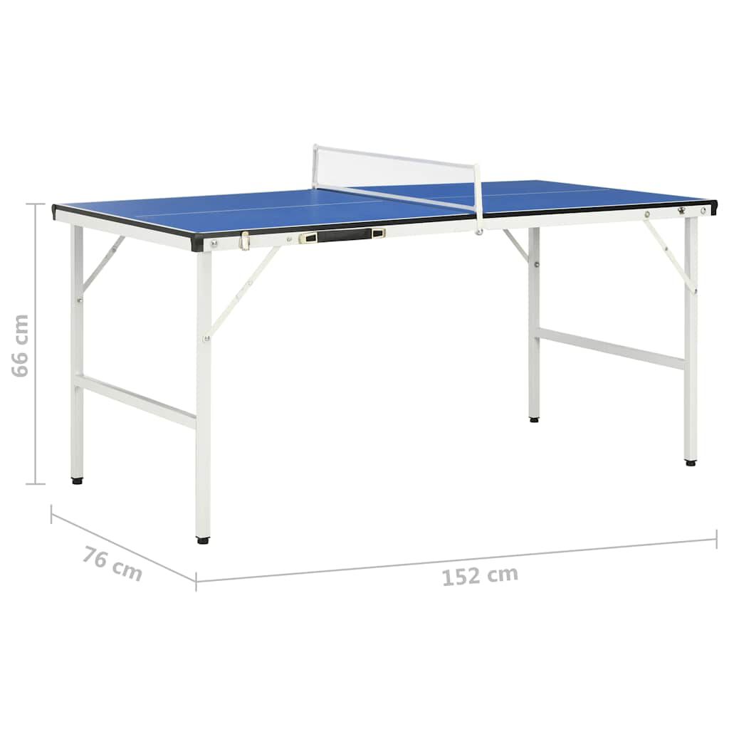 vidaXL Τραπέζι Ping Pong με Φιλέ Μπλε 152 x 76 x 66 εκ.