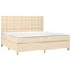 vidaXL &Kappa;&rho;&epsilon;&beta;ά&tau;&iota; Boxspring &mu;&epsilon; &Sigma;&tau;&rho;ώ&mu;&alpha; &Kappa;&rho;&epsilon;&mu; 200x200 &epsilon;&kappa;. &Upsilon;&phi;&alpha;&sigma;&mu;ά&tau;&iota;&nu;&omicron;