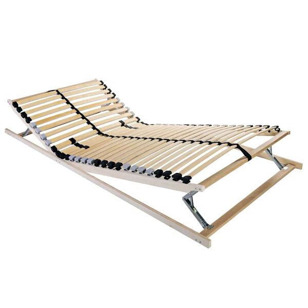 vidaXL Βάση κρεβατιού με λάμες Καφέ 100 x 190 cm Στερεό Ξύλο Μηλιάς