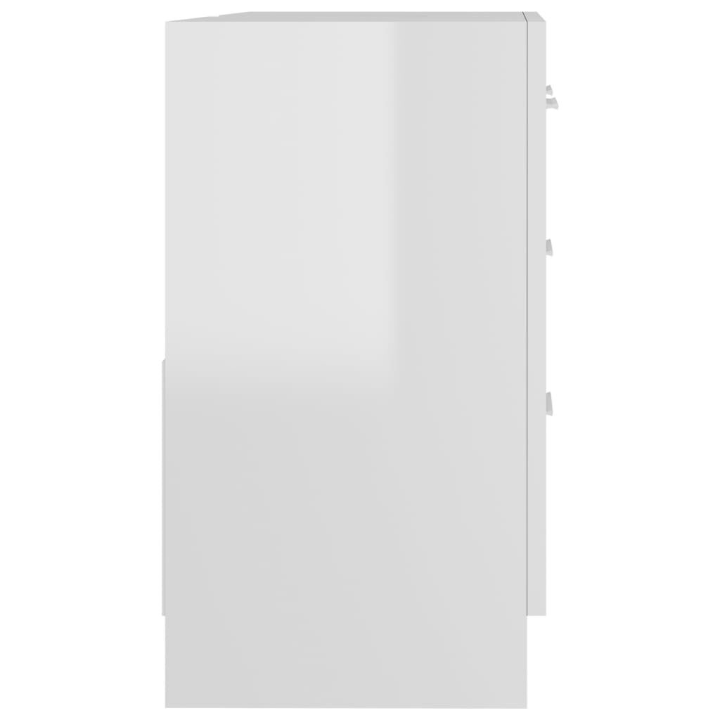 vidaXL Ντουλάπι Νιπτήρα Γυαλιστερό Λευκό 63x30x54 εκ. Επεξ. Ξύλο