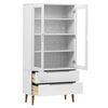 vidaXL Βιτρίνα MOLDE Λευκή 90 x 35 x 175 εκ. από Μασίφ Ξύλο Πεύκου
