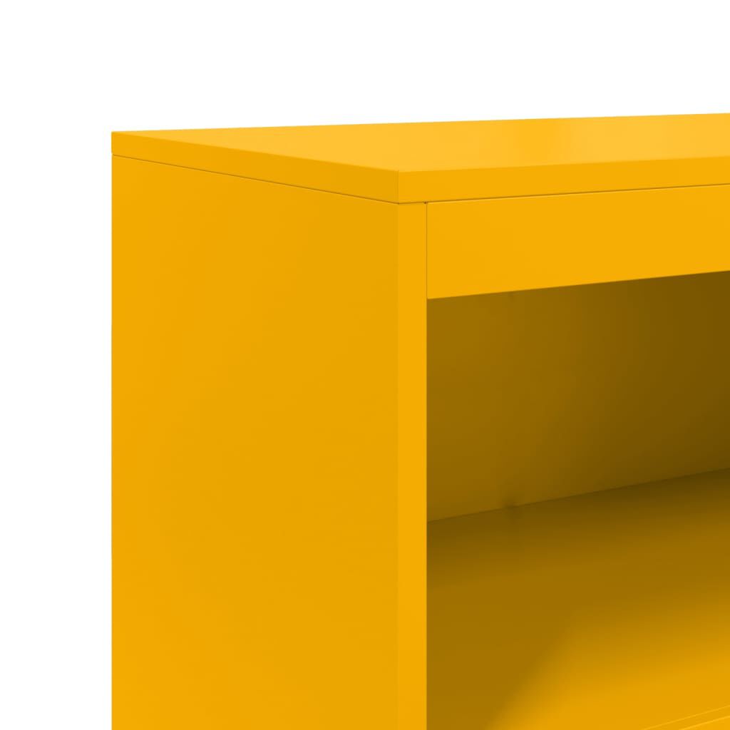 vidaXL Ραφιέρα Μουσταρδί 68,5x38,5x123,5 εκ. από Ατσάλι
