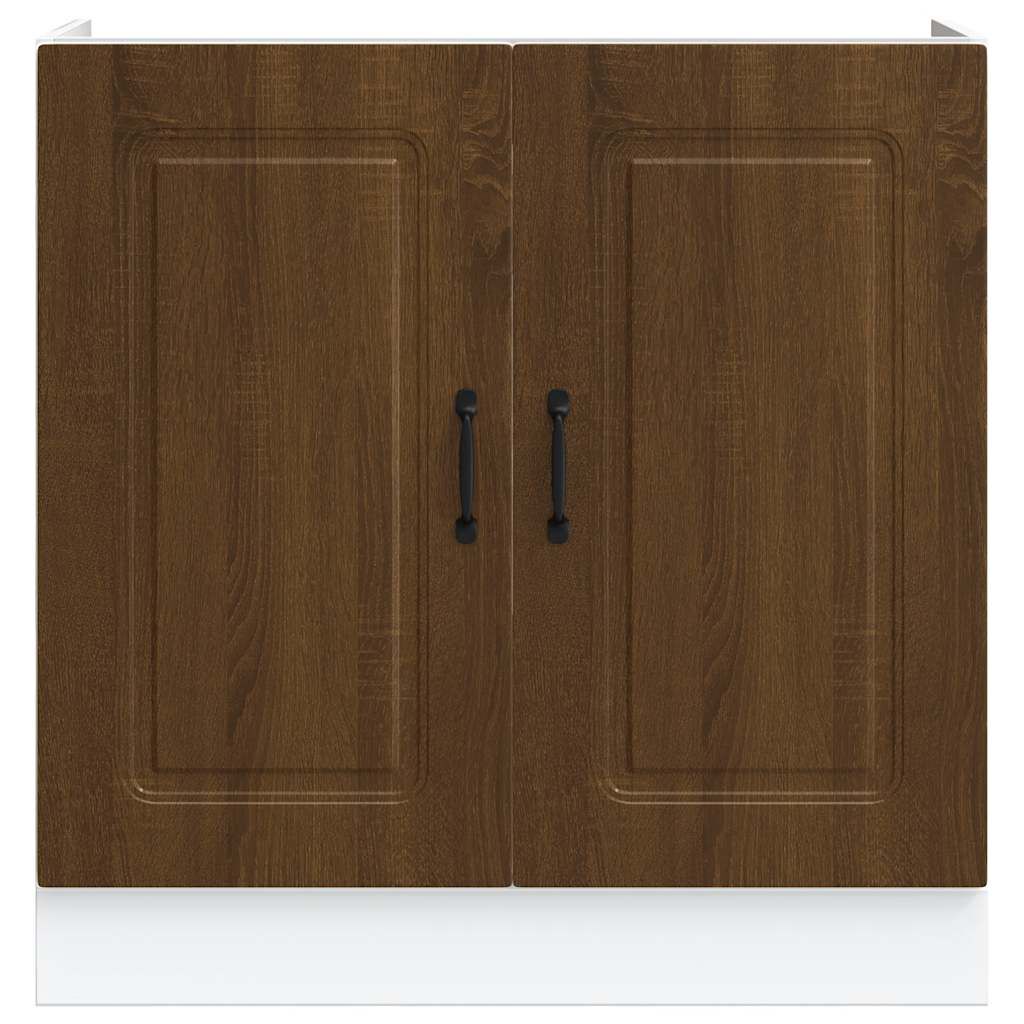 vidaXL Ντουλάπι βάσης νεροχύτη "Kalmar" Καφέ δρυς 80x46x81,5 cm