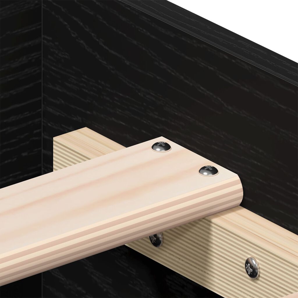 Bed Frame μαύρο δρυς 90x190 εκ. Επεξεργασμένο ξύλο