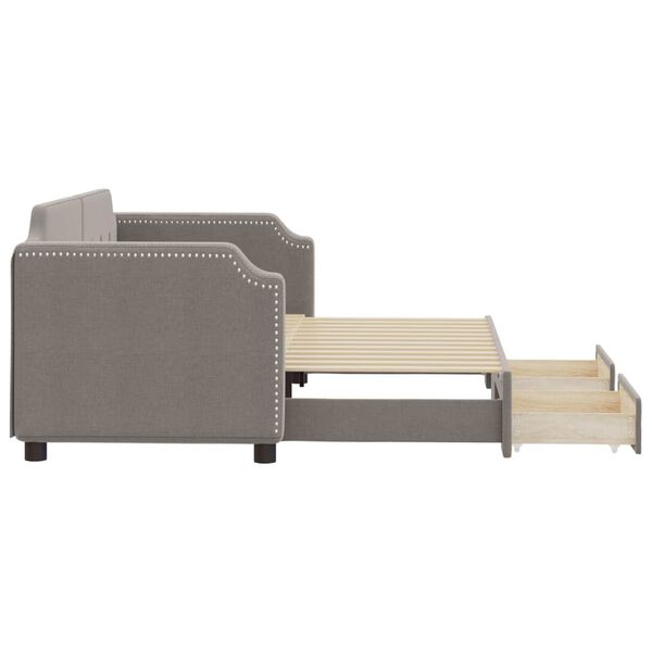 vidaXL Καναπές Κρεβάτι Συρόμενος Taupe 80x200 εκ. Υφασμάτινος Συρτάρια