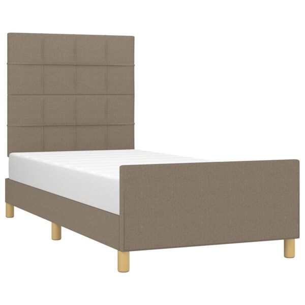vidaXL Σκελετός Κρεβατιού Χωρίς Στρώμα Taupe 90x200 εκ. Υφασμάτινο