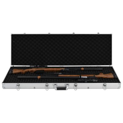 vidaXL Βαλίτσα Όπλου Ασημί 118 x 38 x 12 εκ. από Αλουμίνιο
