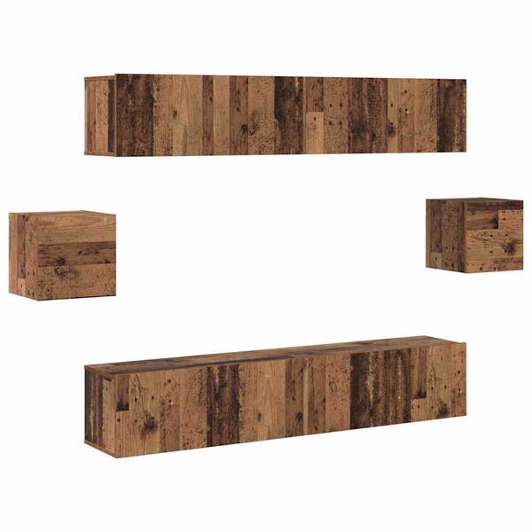 vidaXL 6 Piece TV Cabinet Set Παλαιό Ξύλο